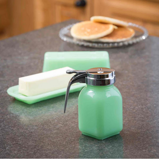 TableCraft - Syrup Dispenser, 6 oz, Jadeite Glass-HJ1280