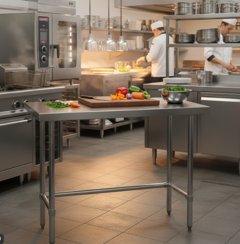 EFI 48' X 30'  Stainless Steel Worktable With Leg Braces  TLB3048