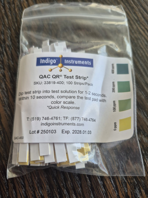 Quatenary Test Strip 0-400 PPM (100'S /PKG) QTS