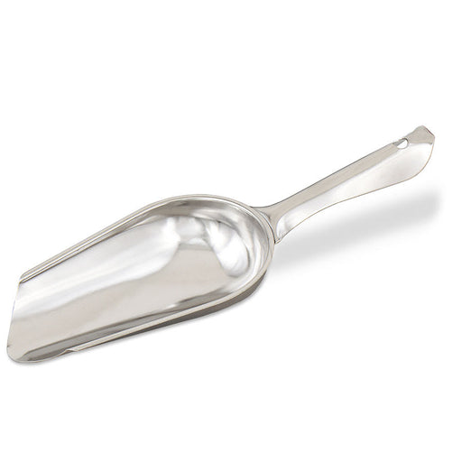 Browne 574214 4 4.-oz Stainless Steel Round Ice Scoop on white background