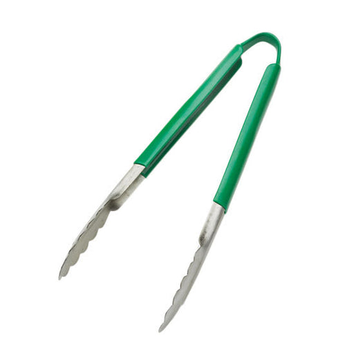 12" Stainless Green Utility Tongs