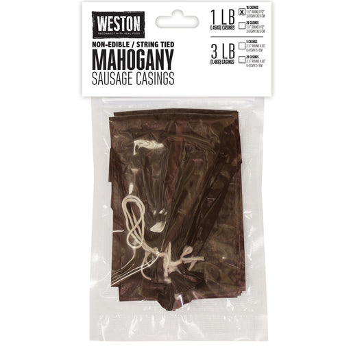 Weston Mahogany Sausage Casings - 1.5" x 12" - 10 ct MODEL: 19-0211-W