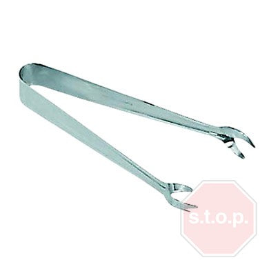 Browne® 57526 7" Stainless Steel Ice Tongs on white background