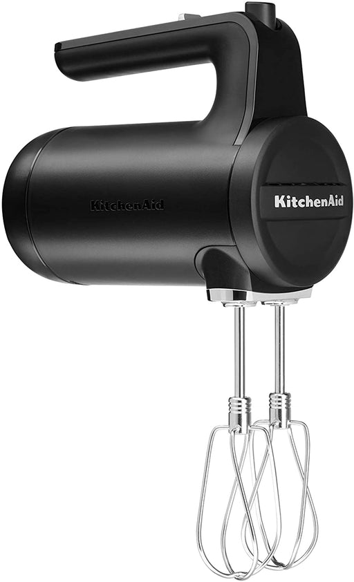 KitchenAid 7 Speed Cordless Hand Mixer in shade Black o white background