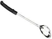 Browne 572333 13" Slotted Stainless Steel Serving Spoon w/ Plastic Handle on white background