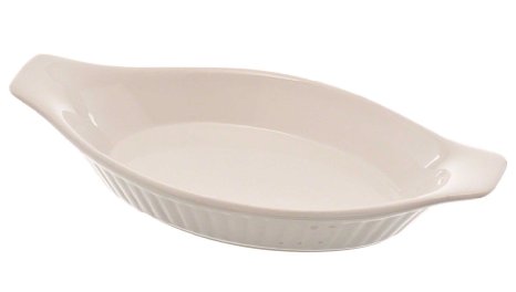 Browne® 564011 8oz White Baker Dish on white background