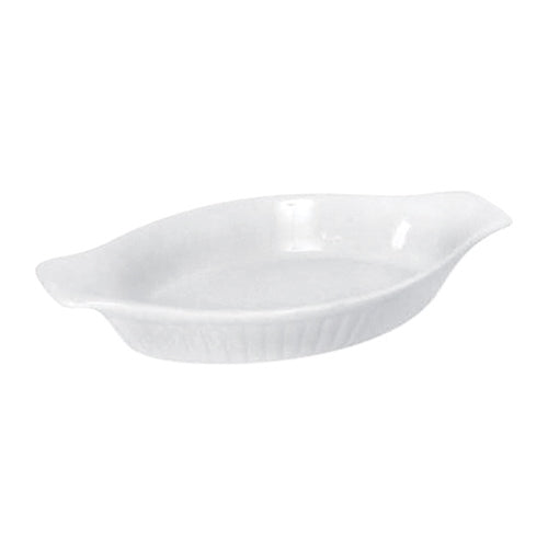 Browne® 564014 16 oz White Porcelain Oval Lasagna Baking on white background