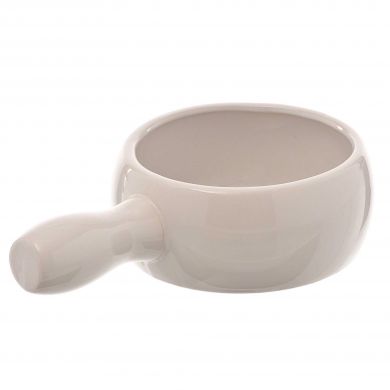 Browne 16oz Ceramic Onion Soup Bowl w/ Side Handle 744053W* on white background