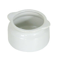 Browne® 744049W 12oz White Onion Soup Bowl on white background