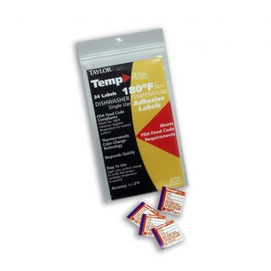 TempRite® Dishwasher Temperature Test Labels on white background