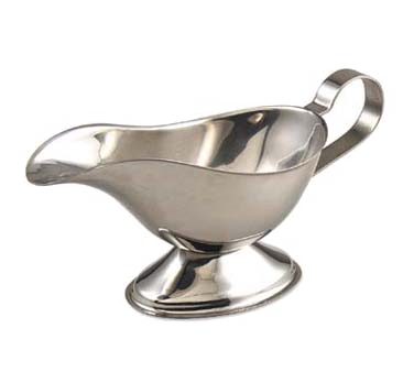 Browne® 515040 5 oz Stainless Steel Gravy Boat on translucent background
