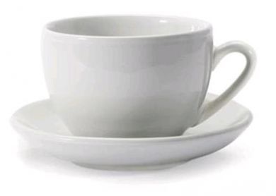 Danesco 5oz White Cappuccino Cup And Saucer 4 pack