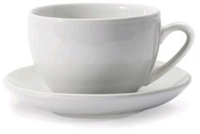 Danesco 12oz White Cappuccino Cup and Saucer pack of 2