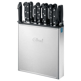 12" Enclosed Stainless Steel Knife Rack with Open Back