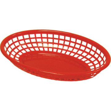 Oval Basket Red 9.5"x6"x2"
