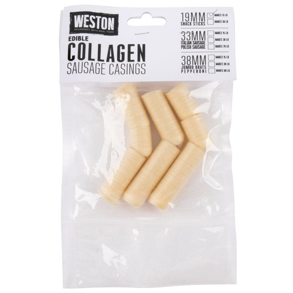 Weston 19 mm Collagen Sausage Casing (makes 15 lbs) MODEL: 19-0111-W