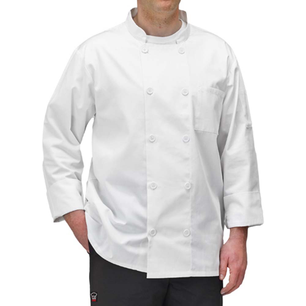 Winco XL White Chef Jacket UNF-5WXL
