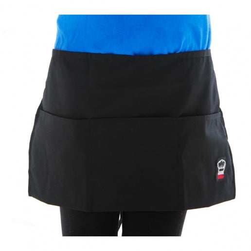 Winco Black 3 Pocket Waist Apron WA-1221