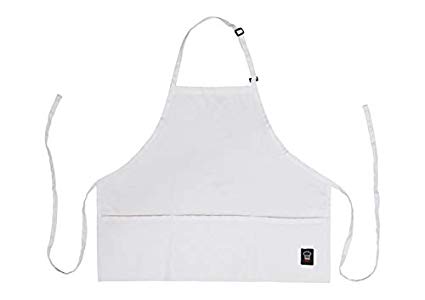 Winco White Mid Length 3 Pocket Bib Apron BA-2724W