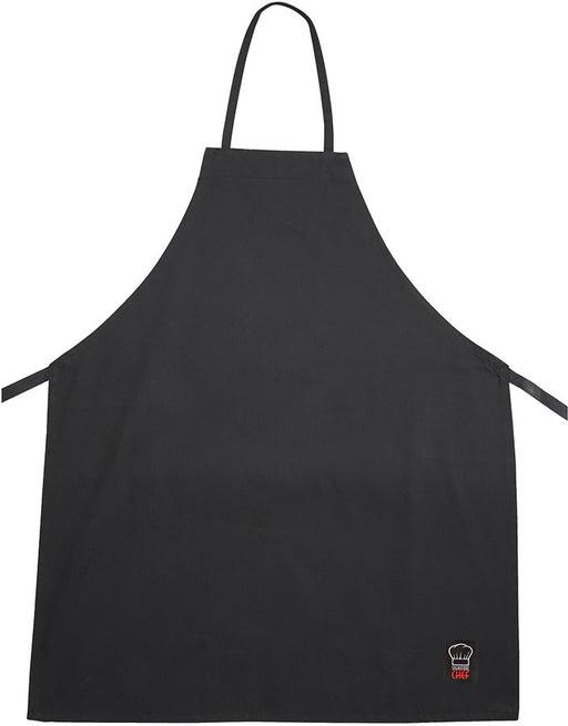 Winco Black Bib Apron without Pockets BA-3226BK