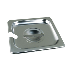 Browne 1/6 Size Notched Stainless Steel Food Pan Cover 575569