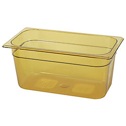 1/3 Size 6" Deep Amber Hot Food Pan empty on white background