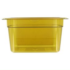 1/4 Size 4" Deep Amber Hot Food Pan empty on white background