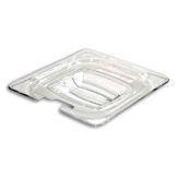 1/6 Size Clear Notched Cold Food Pan Cover on white background