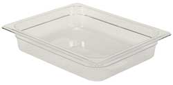 1/2 Size 2.5" Deep Clear Cold Food Pan on white background