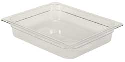 1/2 Size 2.5" Deep Clear Cold Food Pan on white background