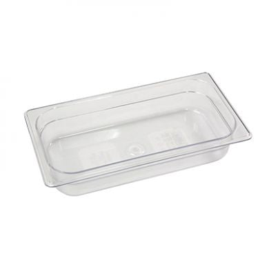 1/3 Size 2.5" Deep Clear Cold Food Pan on white background
