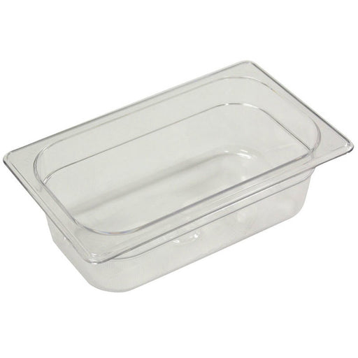 1/9 Size 2.5" Deep Clear Cold Food Pan empty on white background