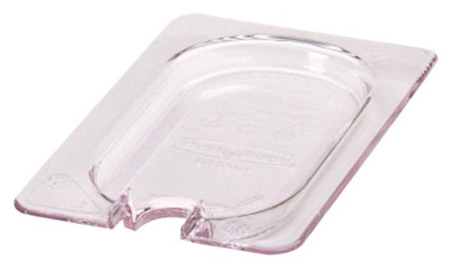 1/9 Size Clear Notched Cold Food Pan Cover on white background