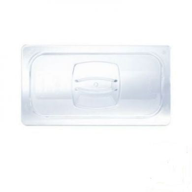 1/4 Size Clear Solid Cold Food Pan on white background