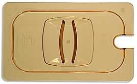 Cambro 1/4 Size Notched Amber Food Pan Cover 40HPCHN150