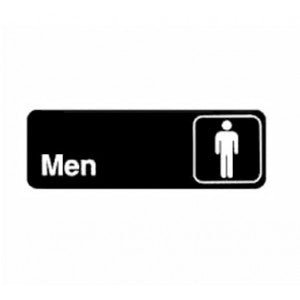 Winco Men's Restroom Sign 9" x '3" black & white SGN-311