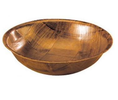 16" Woven Wood Salad Bowl on white background