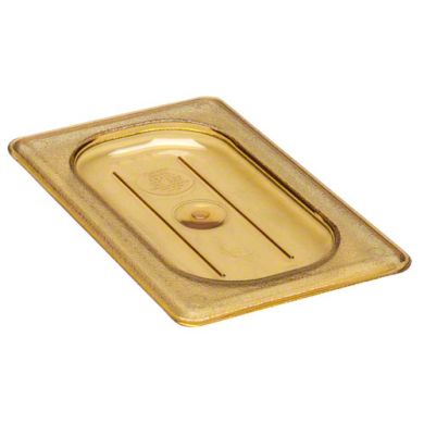 1/9 Size Flat High Heat Food Pan Cover Amber