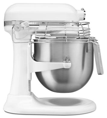 KitchenAid 8qt Commercial Stand Mixer in shade White sideview