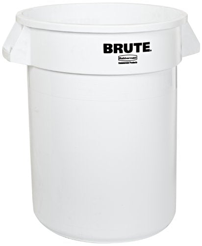 Vented BRUTE® 32 Gal White Garbage Container