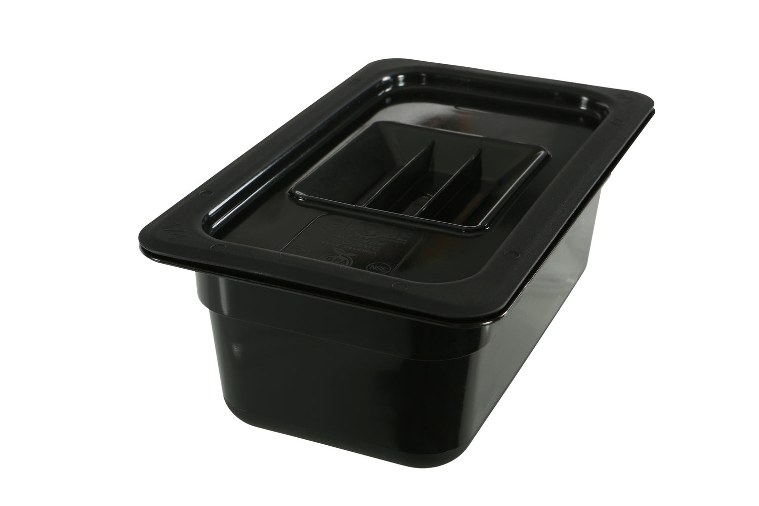 Globe 1/4 Size 2.5" Deep High Heat Black Food Pan 1022HH