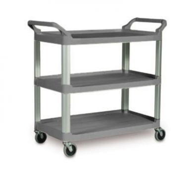 Rubbermaid 3-Shelf Xtra Utility Cart - 300-lb Capacity, Open Sided, Gray FG409100GRAY
