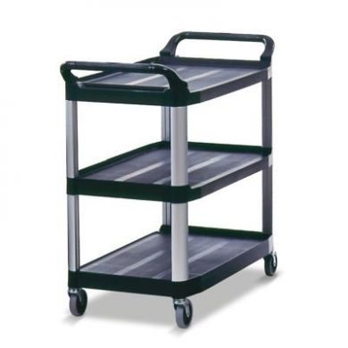 3-Shelf Xtra Utility Cart - 300-lb Capacity, Open Sided, Black