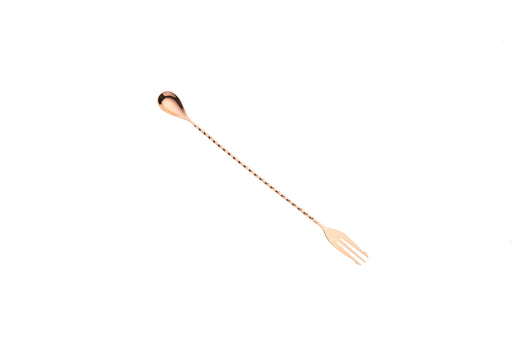 Barfly 12 3/8" Copper Plated Bar Spoon with Fork End M37015CP