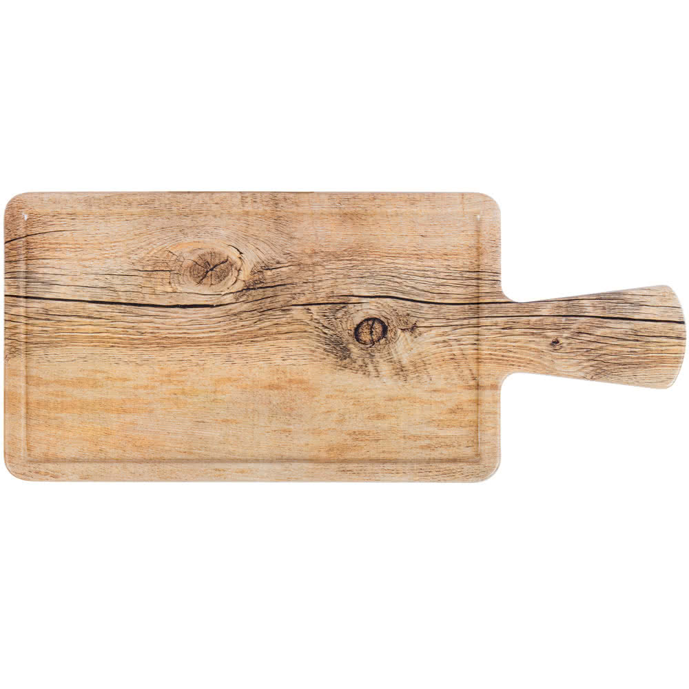 12" x 7" Rectangular Faux Driftwood Serving Board with Full Pocket and Handle