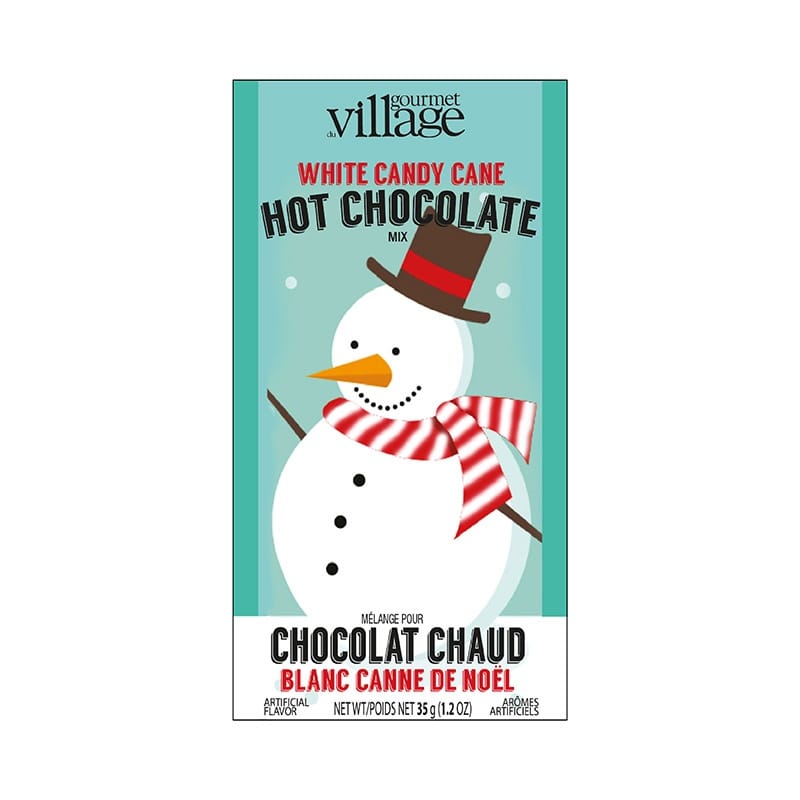 Snowman White Candy Cane Hot Chocolate Mix - GCHOMS3 on white background