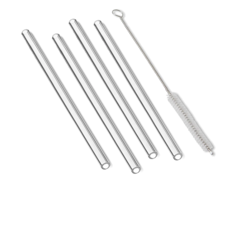 Fox Run Straight Glass Reusable Drinking Straws 76431 set of 4*