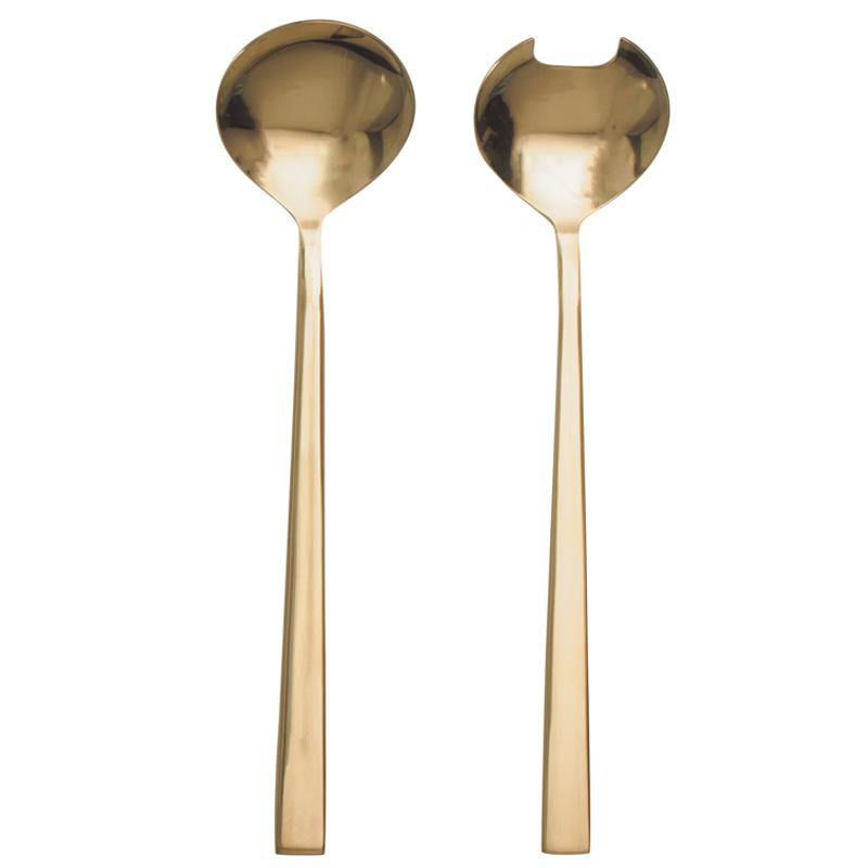 Naturl Living - Gold Finish Salad Servers 3250554GD - (1 Set)
