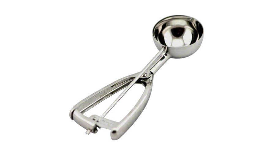#12 Round Stainless Steel Squeeze Handle Disher - 2.75 oz