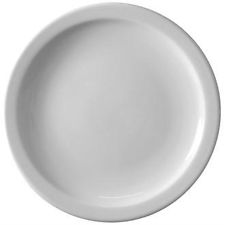 9" Porcelain Plate w/ Narrow Rim, Bright White
